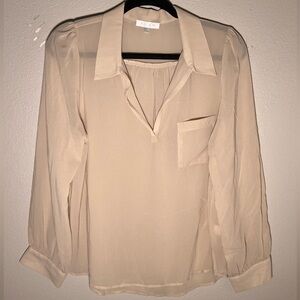 Glam Long Sleeve See Through Long Sleeve Blouse